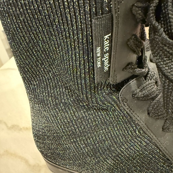 Kate Spade Merigue Boots Size 7 Black Metallic - Picture 4 of 14